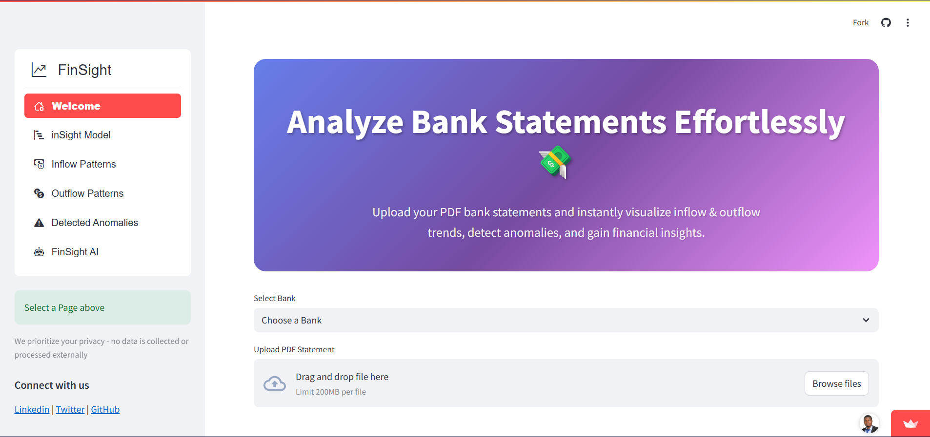 FinSight Bank Statement Analyzer